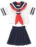 Short-sleeved Sailor Suit Set II (Navy x Red) (Fashion Doll)