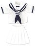 Short-sleeved Sailor Suit Set II (White x Navy) (Fashion Doll)