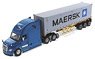 Freightliner New Cascadia Blue 40` Dry Good Sea Container `Maersk` (Diecast Car)