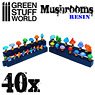 40 x Resin Mushrooms and Toadstools (Plastic model)