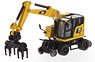 Cat M323F Railroad Wheeled Excavator Safety Yellow (Attachment 2 Types) (Diecast Car)