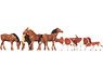 154002 (HO) Horses, Brown-Spotted Cows (Model Train)