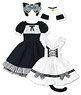 50 Moonlit Night Prank Cat Maid Set (Black x Light Gray) (Fashion Doll)