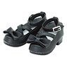 50 Ribbon Cross Strap Shoes (Black) (Fashion Doll)