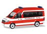 (HO) Volkswagen Crafter Bus High Roof MTW `Fire Brigade Nurnberg-Neunhof` (Model Train)