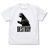 Godzilla Destroy T-shirt White S (Anime Toy)