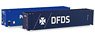 (HO) Accessories Container-Set 2x 45 ft.High Cube Container, `P&O Ferrymaster / DFDS` (Model Train)