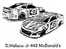 ARC Monster Energy Cup 2019 Darrell Wallace Jr #43 McDonald`s Camaro ZL1 (Diecast Car)
