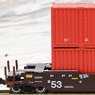 MAXI-IV BNSF Swoosh New Logo w/HUB (Red) Container (3-Car Set) (Model Train)