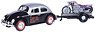 1966 Volkswagen Beetle (Silver/Black) + Motorbike Trailer (Diecast Car)