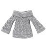 Off Shoulder Knit One-piece Dress (Gray) (Fashion Doll)