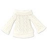 Off Shoulder Knit One-piece Dress (Off White) (Fashion Doll)