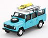 Land Rover Defender 110 Light Blue w/Surfboard (LHD) (Diecast Car)
