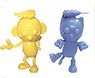 Plastic Model Monkey (Pulamo Lisa Yellow) & Plastic Model Cat (Pulamo Luna Blue) Set of 2 (Plastic model)