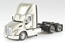 Peterbilt 579 Daycab Tractor 40` Refrigerated Container Legendary Silver Cab WhiteContainer (Diecast Car)