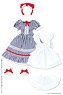 PNS Dreaming Girl`s Alice Dress Set (Blue Stripe) (Fashion Doll)