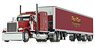 Peterbilt 372 63 Inch Mid-Roof Sleeper with 53` Utility Trailer With Pac-Man Transport (Diecast Car)