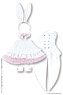 AZO2 Happy Bunny Dress Set (White x Pink) (Fashion Doll)