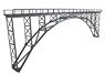 (HO) HK60 上路式アーチ橋 (単線) グレー (鉄道模型)