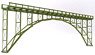 (HO) HK60-g 上路式アーチ橋 (単線) グリーン (鉄道模型)