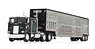 Peterbilt 352COE 110 Inch 2-Layers w/Wilson Livestock Trailer Black Body (Diecast Car)