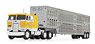 Peterbilt 352COE 110 Inch 2-Layers w/Wilson Livestock Trailer Yellow Body (Diecast Car)