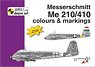 Messerschmitt Me 210/410 Colours and Markings w/1/72 Decal (Book)