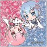 Re:Zero -Starting Life in Another World- Pop-up Character Square Can Badge Ram & Rem (Childhood) (Anime Toy)