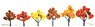 TR1541 Ready Made Realistic Trees 70 - 120mm Fall Mix (6 Pieces) (Model Train)