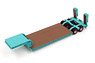 16 Wheels Low Bed Trailer with Hydraulic Folding Ramps Kobelco Construction Machinery (Diecast Car)