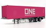 40 feet Container ONE (Ocean Network Express) & Nippon Trex Container Semi Trailer (Diecast Car)
