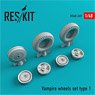 DH.100 Vampire Wheels Set (Type 1) (for Trumpeter) (Plastic model)