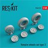 DH.100 Vampire Wheels Set (Type 3) (for Trumpeter) (Plastic model)