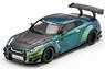 LB Works Nissan GT-R R35 Type2 Rear Wing Version 3 Magic Green Tarmac Works Limited (LHD) (Diecast Car)