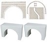1/80(HO) Tunnel Portal Paper Kit, Tunnel Liner Set for Double Track (Masonry Type) (Tunnel Portal & Wall & Tunnel Liner, 2 Pieces Each) (Unassembled Kit) (Model Train)