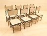 8 Wooden Chairs (Plastic model)