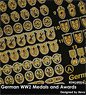 German WW2 Medals and Awards Set (Plastic model)