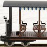 (HOe) Open Passenger Car (Roof Color Blue / White ) (Decauville Coach b/w) (Model Train)