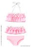 45 Gingham Check Frill Bikini Set (Pink Check x White Ribbon) (Fashion Doll)