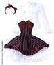 50 Red Bird Canon Dress Set (Black Stripe) (Fashion Doll)