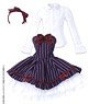50 Red Bird Canon Dress Set (Navy Stripe) (Fashion Doll)