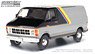 1980 Dodge Ram B250 Van - Silver and Black with Yellow, Red and Blue Stripes (ミニカー)