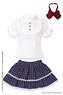 45 Girly Frill Skirt Set (Blue x Brown Check) (Fashion Doll)