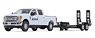 Ford F-250 Super Duty Pickup Tandem Axle w/Tow Trailer Komatsu (Diecast Car)