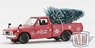 1976 ダットサン 620 ピックアップ トラック Coca-Cola w/ツリー (レッド) クリスマスオーナメント (ミニカー)