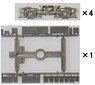 *Bargain Item* [ 8512 ] Power Bogie Frame & Under Floor Parts Set A-28 (TH1000 + JM) (Dark Gray) (for 1-Car) (Model Train)
