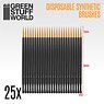 Disposable Synthetic Brushes (Set of 25) (Hobby Tool)