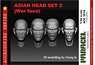 Asian Head Set 2 (War Face) (Plastic model)