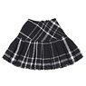 Check Pleated Skirt (Black Check) (Fashion Doll)