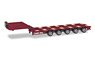 (HO) Goldhofer Low Body Trailer 5-axle with enclosed chutes Ruby Red (Model Train)
